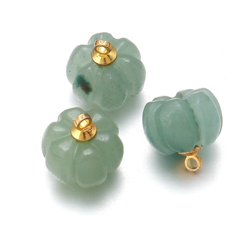 Cuentas de calabaza de calabaza de agate de 5pcs/paquete de aventurina verde